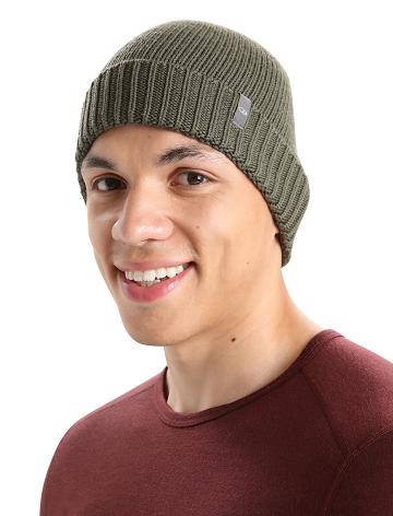 Loden Icebreaker Unisex Merino Vela Cuff Beanie Men's Hats | AU 1089LISH